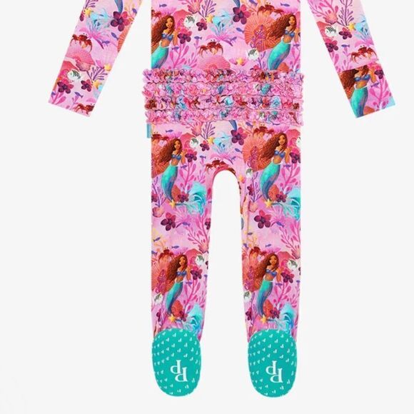 NWT Posh Peanut Footie Ruffled Zippered One Piece Disney's Little Mermaid Ariel - Picture 3 of 3